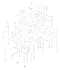Obraz premium PNG A single Futuristic coding element art chandelier technology.