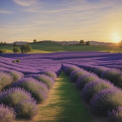 Fototapeta premium lavender field at sunset