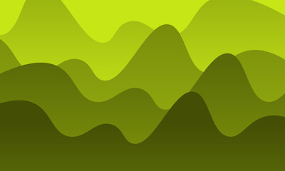 A bright green abstract background featuring wavy gradient shapes conveys freshness and modern design. Perfect for technology, eco-themed projects and creative designs.