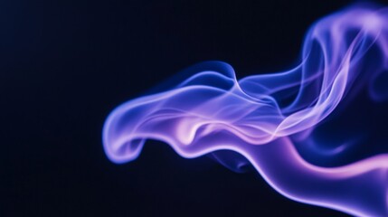 Ethereal wisps of purple smoke gracefully swirling against a dark background, creating a mystical atmosphere
