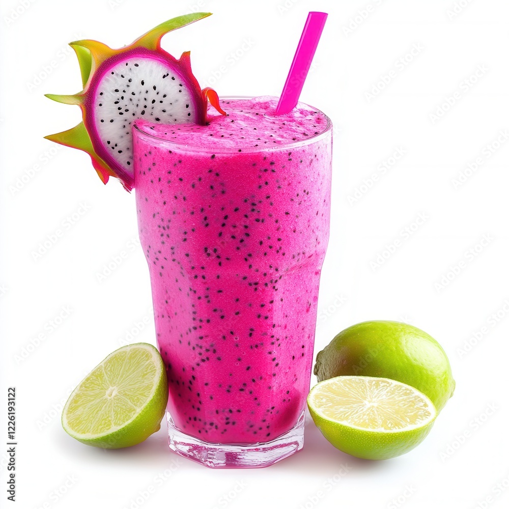 Wall mural pink dragon fruit smoothie