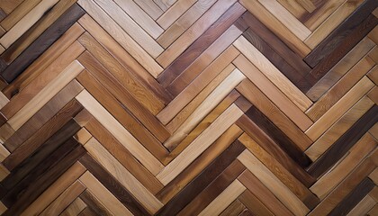 Striking Herringbone Parquet Wallpaper A Balance of Light and Dark Timber Textures in a Trendy Herringbone Pattern, Perfect for Modern Interiors