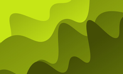 A bright green abstract background featuring wavy gradient shapes conveys freshness and modern design. Perfect for technology, eco-themed projects and creative designs.