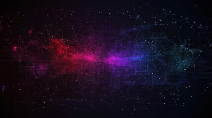 Obraz premium Cosmic color explosion digital space abstract art dark background wide angle science and technology concepts