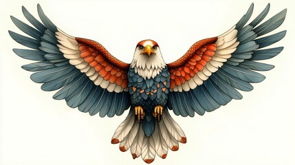 Obraz premium Majestic Eagle Soaring With Wings Outspread