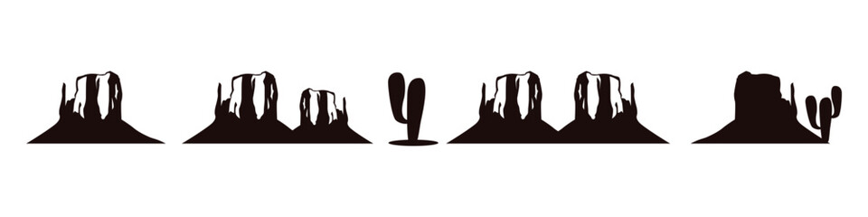 monument valley desert vector design,arizona,cactus icon,mountain,mountains,valley,editable arizona logo design,symbol,design,illustration

