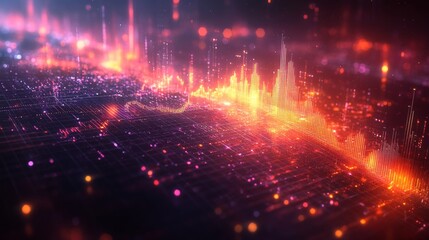 Obraz premium Digital City Light and Shadow