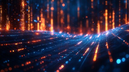 The digital world of flowing light and shadow