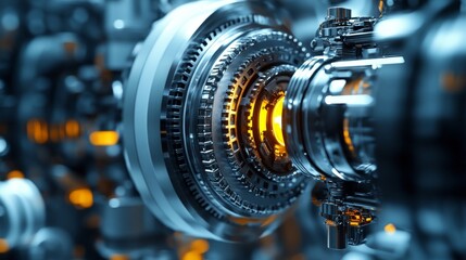 Close up of the internal structure of precision machinery