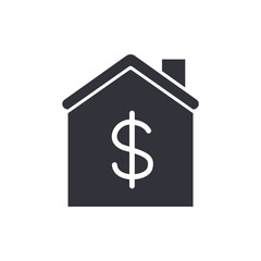 House rent price solid icons, minimalist vector illustration ,simple transparent graphic element .Isolated on white background