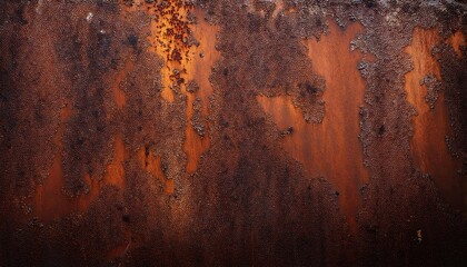 Abandoned Industrial Beauty A Closeup of a Weathered, Rustic Metal Texture, Showcasing the Patina of Time and the Elegance of Worn Iron.