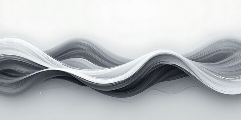 Obraz premium Abstract grayscale flowing wave design illustration