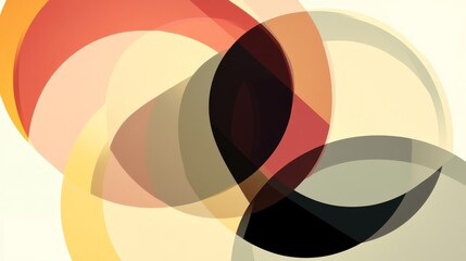 Obraz premium Soft, translucent circles overlap delicately, forming a gentle, harmonious composition with subtle color gradations and a sense of calm and balance in abstract form.