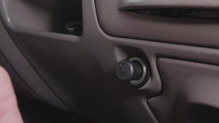 Pushing Cigarette Lighter in Car to Warm it up