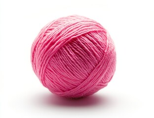 Pink yarn ball isolated on white background. (1)