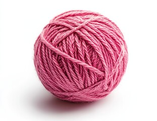 Pink yarn ball isolated on white background. (5)
