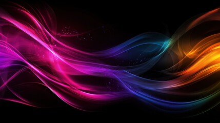 Naklejka premium Dynamic color waves abstract art digital background vibrant environment close-up view creative concept