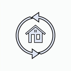 Fototapeta premium Building Renovation Icon. Reconstruction Symbol. 