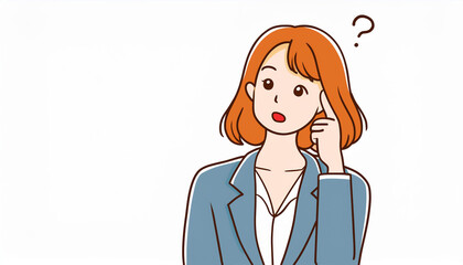 ビジネスマン　ビジネスウーマン　?マーク　疑問