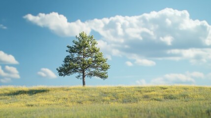 Fototapeta premium Pine tree on an early summer day.