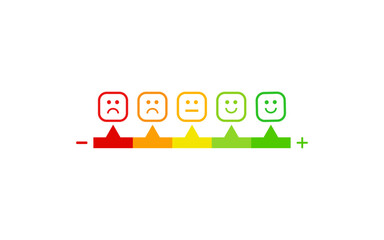 Feedback survey rating satisfaction scale customer experience emotion review vector design