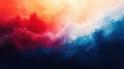 Obraz premium Abstract Gradient of Red White and Blue with Soft Brush Strokes Dreamy Atmosphere