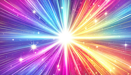 カラフルな集中線	
