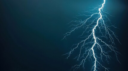 A striking bolt of lightning illuminates a dark sky, capturing nature's raw power.