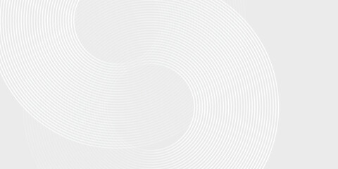White circle glowing geometric lines on gray background. Modern shiny blue circle lines pattern art