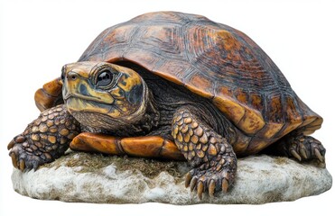 Fototapeta premium Realistic Turtle Sculpture Featuring Naturalistic Details and Textures Perfect for Home Decor or Nature Inspired Art Display