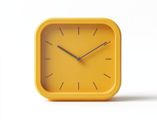 Yellow square clock showing time. (2)