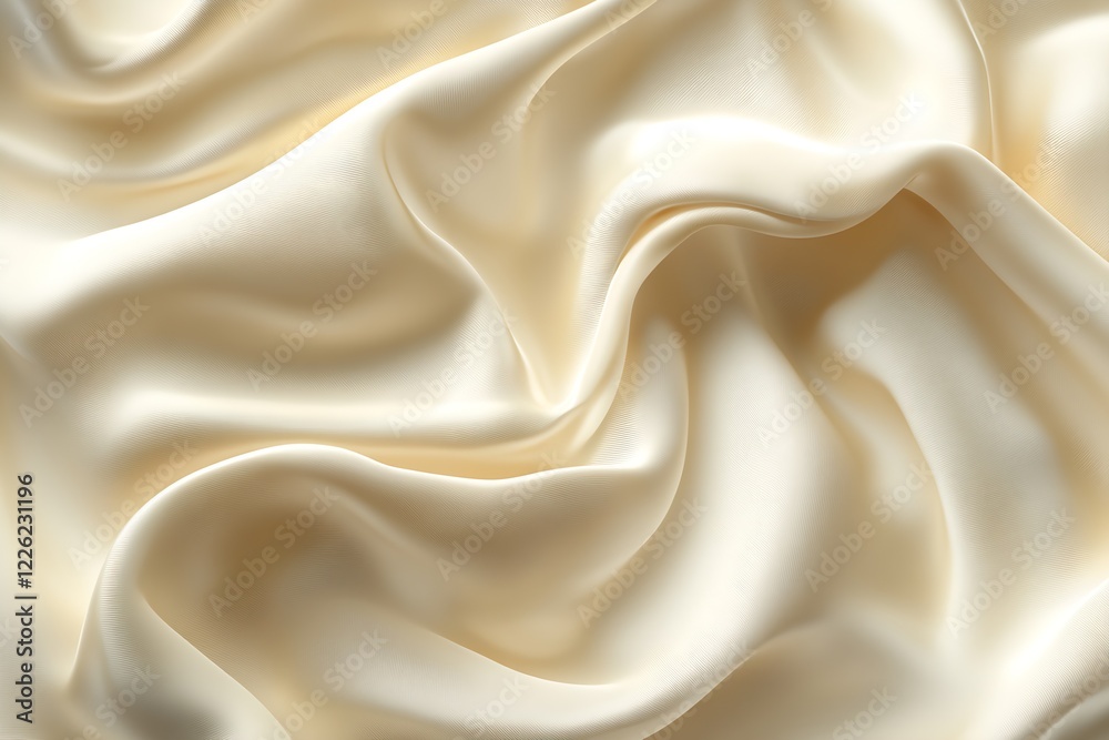 Aufkleber luxurious ivory silk fabric with elegant flowing folds and exquisite texture : generative ai