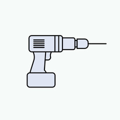  Drill Icon. Household Equipment Symbol.