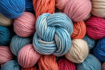 Colorful Yarn Balls: A Knitter's Delight,  Soft Textures in Vibrant Hues, Perfect for Winter Projects