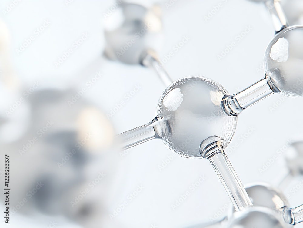 Aufkleber Crystal Clear Molecular Structure Close-Up in Laboratory Setting with Scientific Focus : Generative AI