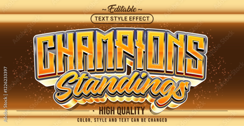 Aufkleber editable text style effect - champions standings text style theme.