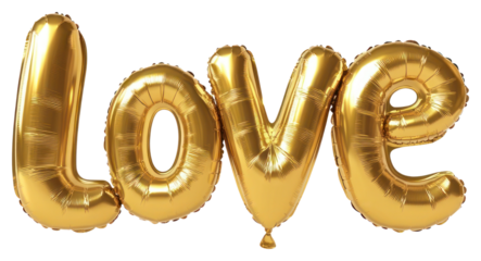 PNG Love word gold balloon text accessories celebration.