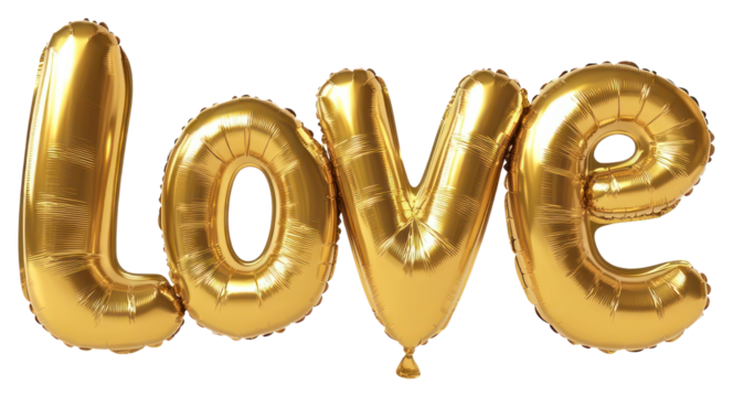 PNG Love word gold balloon text accessories celebration.