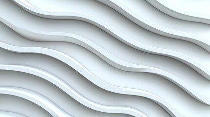 Abstract design featuring flowing, wavy patterns in a smooth, white surface.