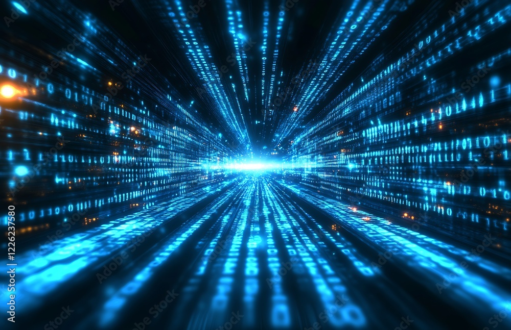 Poster abstract digital information superhighway showcasing futuristic tech and connectivity : generative a