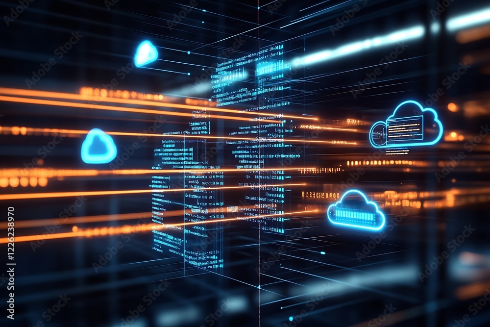 Poster Advanced Network Infrastructure with Cloud Technology and Data Flow : Generative AI