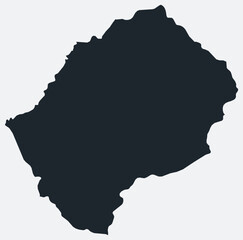 Lesotho map. Just a simple border map. Shape of the country. Flat blank Lesotho outline. Vector boundary illustration.