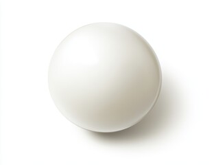 Single white sphere isolated on white background.