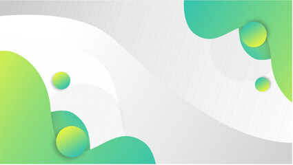 Abstract Fluid Gradient Background With Green and Yellow Organic Shapes