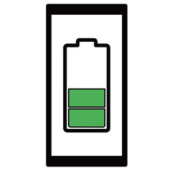 スマホに映された電池の残量のイラスト