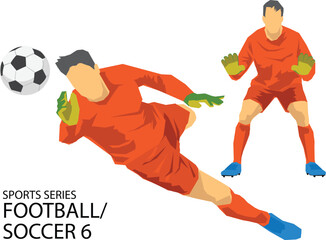 goal keeper try to catch a ball