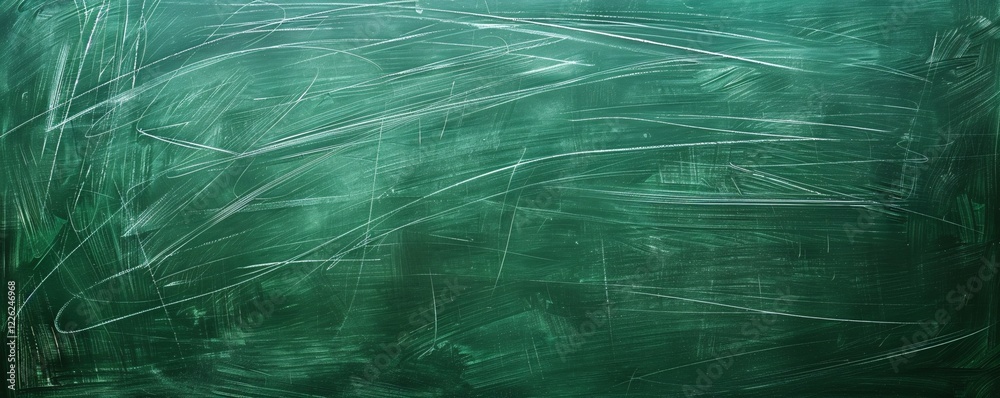 Poster Background image of an empty green chalkboard with faint traces of erased chalk