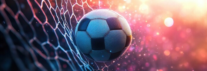 Soccer Ball Goal Motion Colorful Background Bokeh Effects
