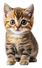 Obraz premium Cute tabby kitten with big eyes in studio setting isolated on transparent background