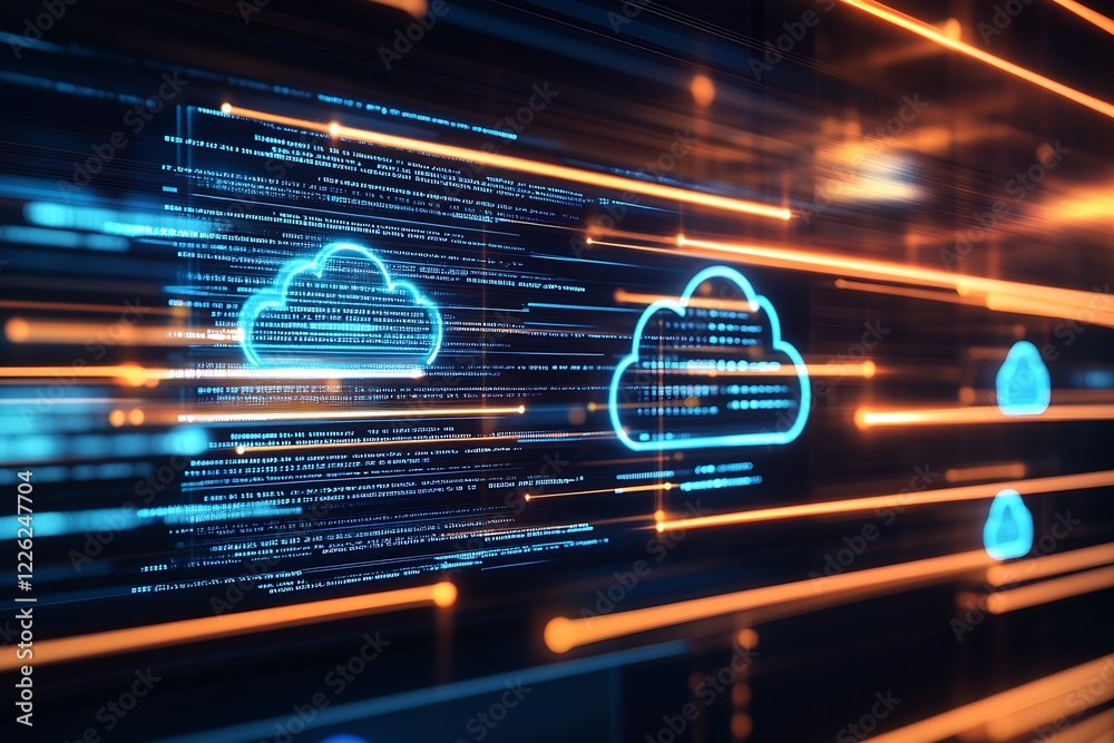 Aufkleber Dynamic Cloud Computing Environment with Fast Data Transfer and Coding : Generative AI